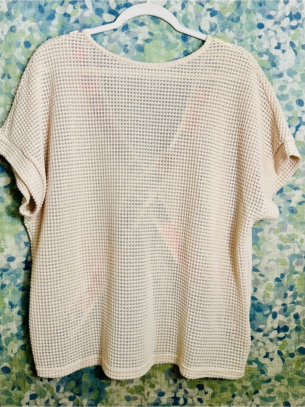 SHEIN XL Cream Crochet Granny Square Open Back Boho Top